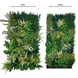 Ultra realistic artificial 3D plant wall with green purple red and white foliage 100x50cm - panel 43A