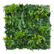 Artificial green wall panel with scheffleras, dracaenas and purple speedwells 100x100 cm