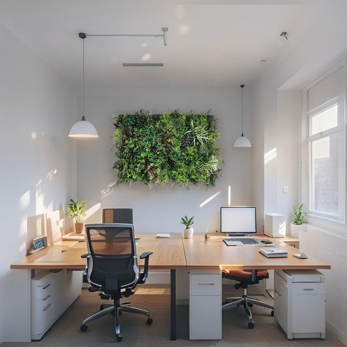 Ultra realistic 3D combo wall - 3 x 100 x 50cm artificial plant wall with green with yellow red purple and white foliage - PW29 combo