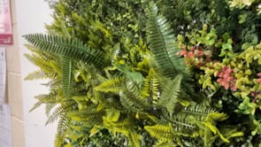 Artificial green wall panel with variegated mixed green yellow red white foliage  100x100 cm