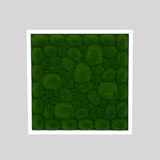 Artificial bun moss wall square art panel MDF White - 50cm