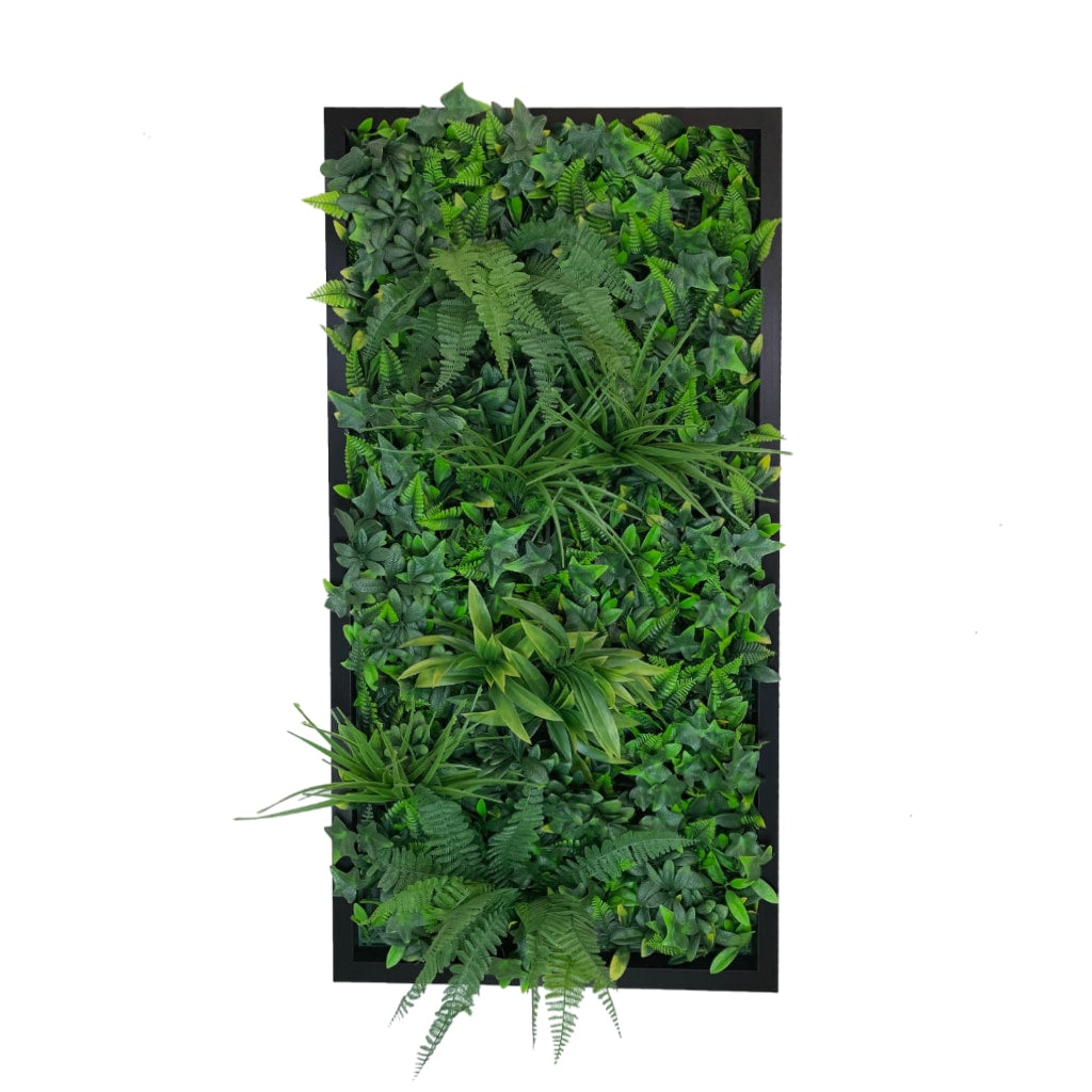 rectangle Artificial green wall frame with variegated foliage 