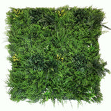 Artificial green wall panels ferns grasses palm heads & various bushes in green yellow and white - 100x100 cm