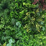 Artificial green wall mixed plant panel with yellow and red foliage 100x100 cm