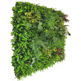 Artificial green wall mixed plant panel with yellow and red foliage 100x100 cm