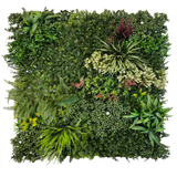 Combo of 3 x Artificial green wall panel with variegated mixed green yellow red orange and white foliage