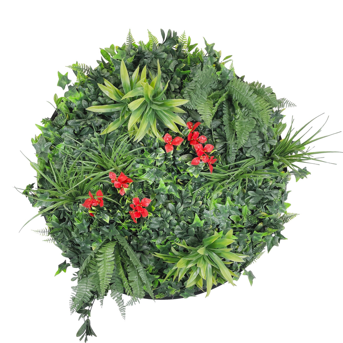 Green foliage bundle with small red flowers scattered throughout