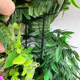 Artificial 3D hanging raft with lush green foliage and trailing purple wisteria 100x50cm ceiling or wall
