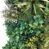 Artificial 3D plant wall with lush green with yellow and white foliage 100x50cm