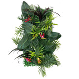 Artificial 3D plant wall with lush tropical birds of paradise 100x50cm