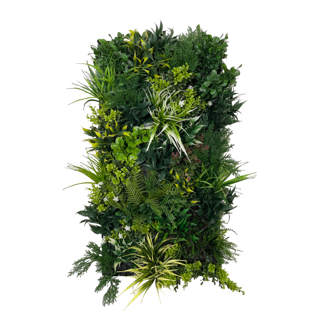 Combo panel B - Artificial 3D plant wall with green with yellow red purple and white foliage 100x50cm