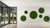 Artificial bun moss wall circular art panel aluminium Black - 80cm