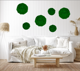 Preserved reindeer moss wall circular art panel MDF Black  - 50cm