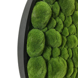 Artificial bun moss wall circular art panel aluminium Black - 80cm
