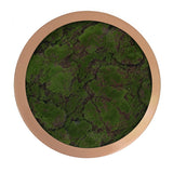 Artificial lumpy moss circular art panel GRP bronze finish