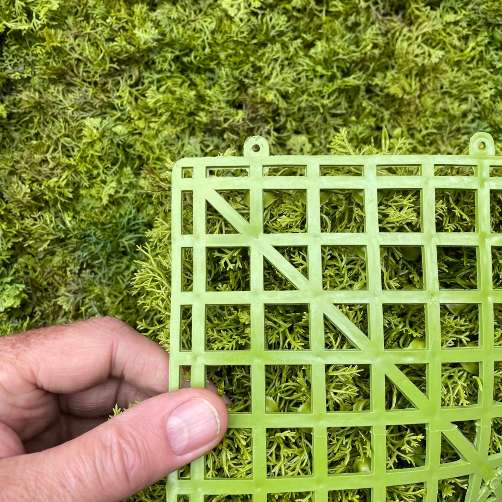 Artificial  FR mixed green reindeer moss panel - fire retardant - UV stable 100X 100cm