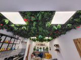 Artificial green wall mixed plant panel with ferns and grasses & red anthuriums 100x100 cm
