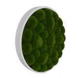 Artificial bun moss wall circular art panel MDF White - 50cm