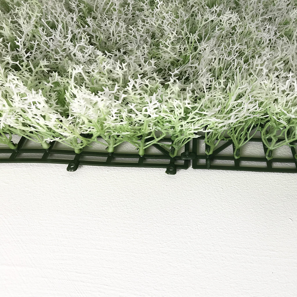 Artificial white green reindeer moss panel 100x100 cm - www.greenplantwalls.co.uk